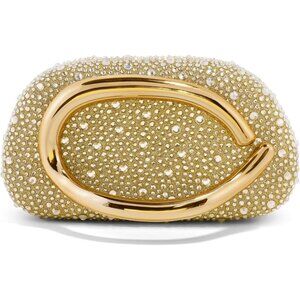 Women's Gold PU leather Acrylic Magnetic Buckle High Quality Trendy Clutch